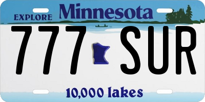 MN license plate 777SUR