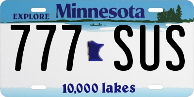 MN license plate 777SUS