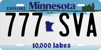MN license plate 777SVA