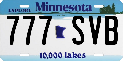 MN license plate 777SVB
