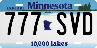 MN license plate 777SVD