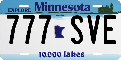 MN license plate 777SVE