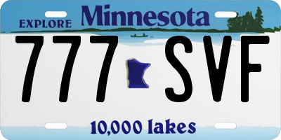 MN license plate 777SVF