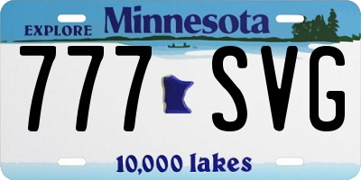 MN license plate 777SVG