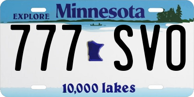 MN license plate 777SVO