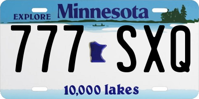 MN license plate 777SXQ