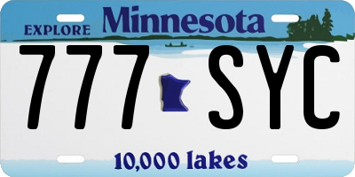MN license plate 777SYC