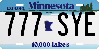 MN license plate 777SYE