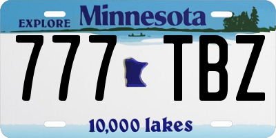 MN license plate 777TBZ
