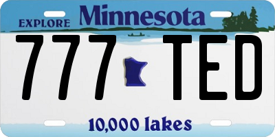 MN license plate 777TED