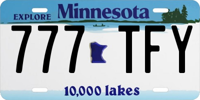 MN license plate 777TFY