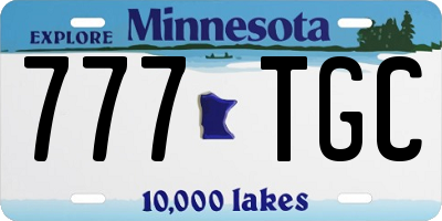 MN license plate 777TGC