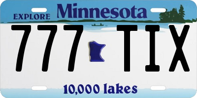 MN license plate 777TIX
