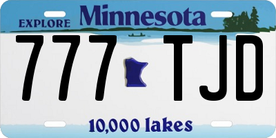 MN license plate 777TJD