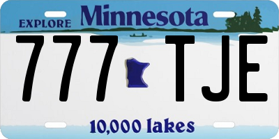 MN license plate 777TJE