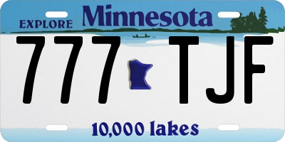 MN license plate 777TJF