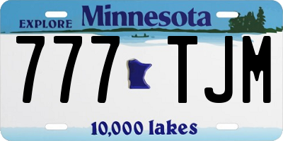 MN license plate 777TJM