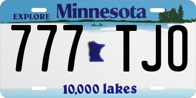 MN license plate 777TJO