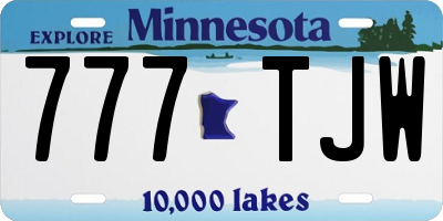 MN license plate 777TJW