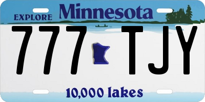 MN license plate 777TJY
