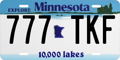 MN license plate 777TKF