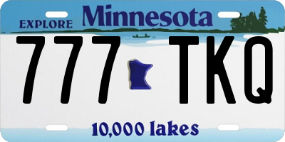 MN license plate 777TKQ