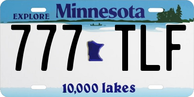 MN license plate 777TLF