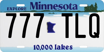 MN license plate 777TLQ
