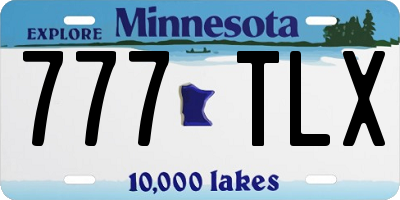 MN license plate 777TLX