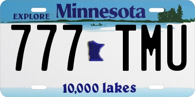 MN license plate 777TMU