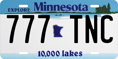 MN license plate 777TNC