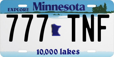 MN license plate 777TNF