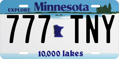 MN license plate 777TNY