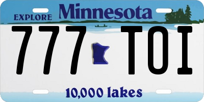 MN license plate 777TOI