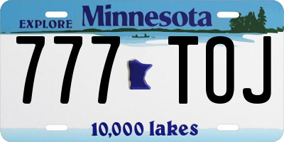 MN license plate 777TOJ