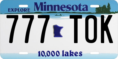 MN license plate 777TOK