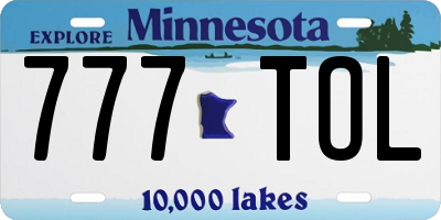 MN license plate 777TOL