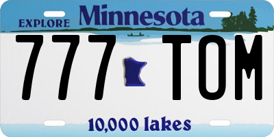 MN license plate 777TOM