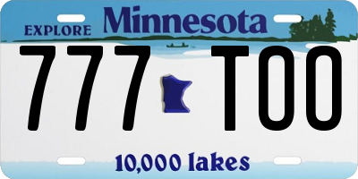 MN license plate 777TOO