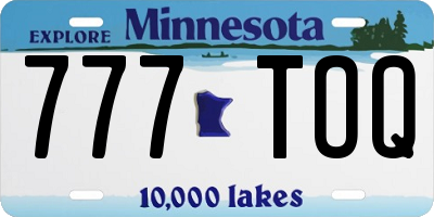 MN license plate 777TOQ