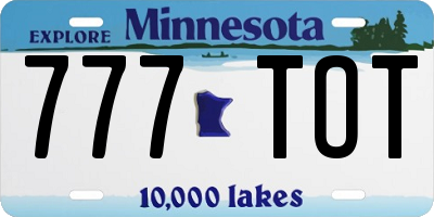 MN license plate 777TOT
