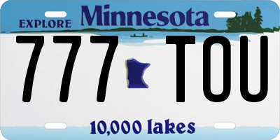 MN license plate 777TOU