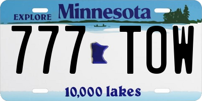MN license plate 777TOW