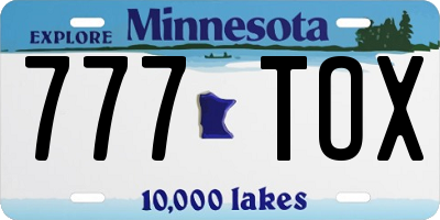 MN license plate 777TOX