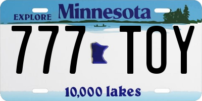 MN license plate 777TOY