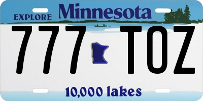 MN license plate 777TOZ