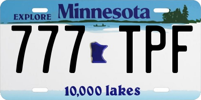 MN license plate 777TPF