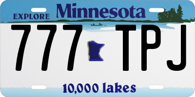 MN license plate 777TPJ
