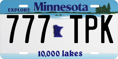 MN license plate 777TPK