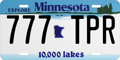 MN license plate 777TPR